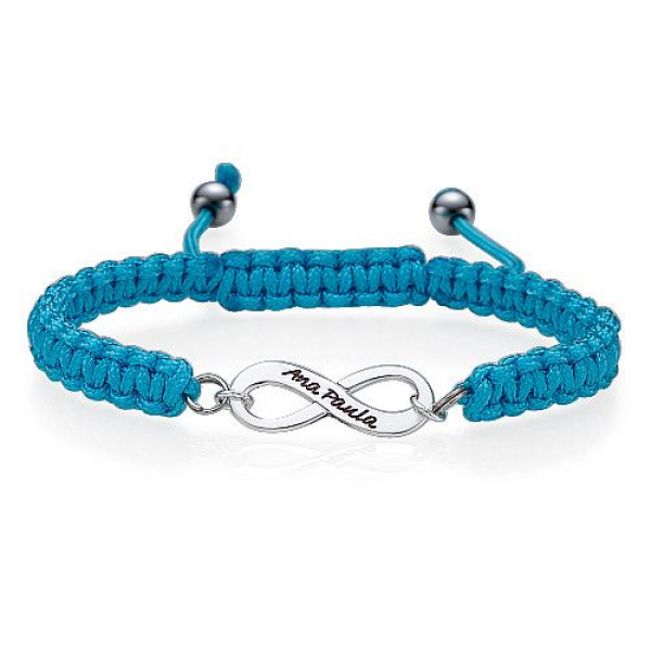 Bracelet infini personnalisé bleu