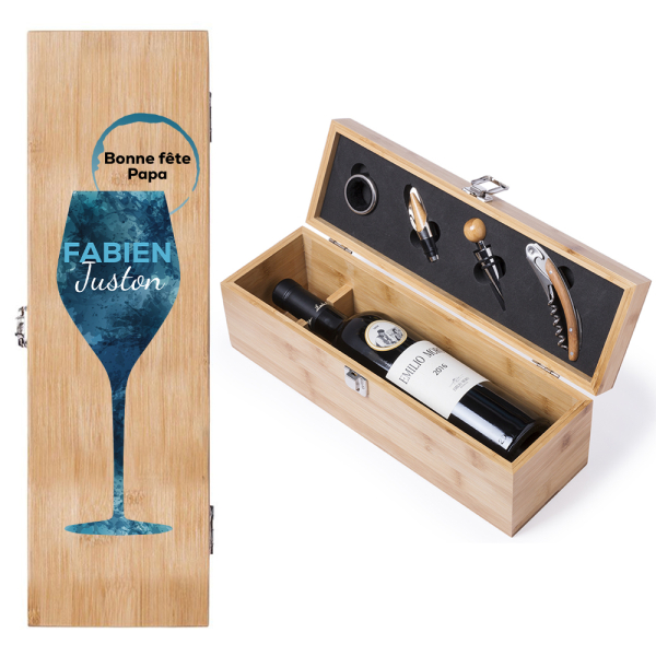 Coffret sommelier personnalisé verre de vin