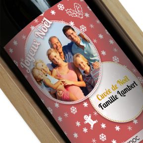 Bouteille de vin de Noël personnalisée photo