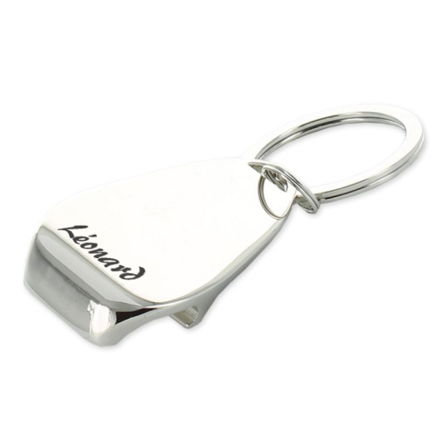 Porte-clés décapsuleur personnalisé d'un texte gravé