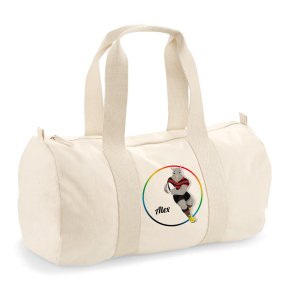 Duffelbag i bomull med sporty dyremotiv Duffelbag i bomull med sporty dyremotiv