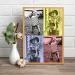 Innrammet Pop Art-plakat med 4 bilder
