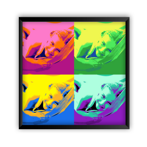 Innrammet Pop Art-plakat med 4 bilder Innrammet Pop Art-plakat med 4 bilder