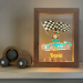 LED-ramme med racingbil