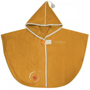 Personlig badeponcho for barn – Gul Løve Personlig badeponcho for barn – Gul Løve