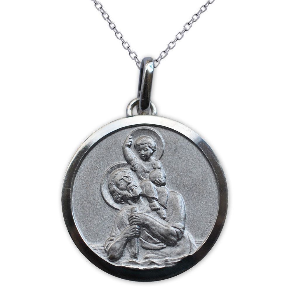 Medaille De St Christophe En Argent Massif Gravee Amikado Medaille De St Christophe En Argent Massif Gravee Amikado