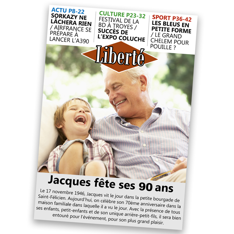 Fausse Une de journal d'actualité Fausse Une de journal d'actualité