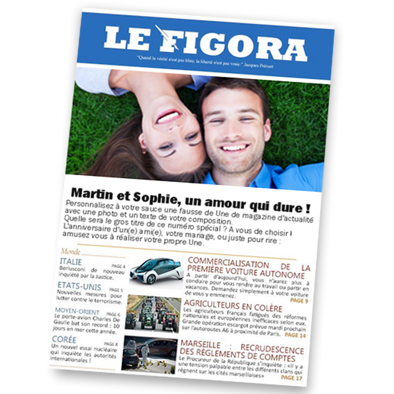 Fausse Une de journal d'actualité Fausse Une de journal d'actualité
