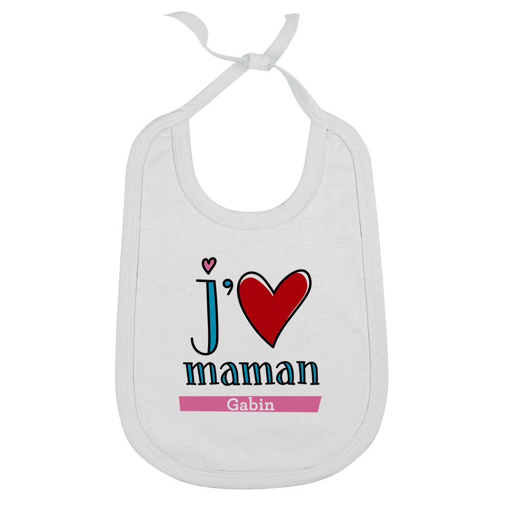 Bavoir personnalisé J'aime mes parents