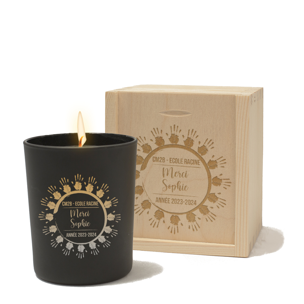 cadeau maîtresse d'école - Bougie farandole de menottes personnalisées