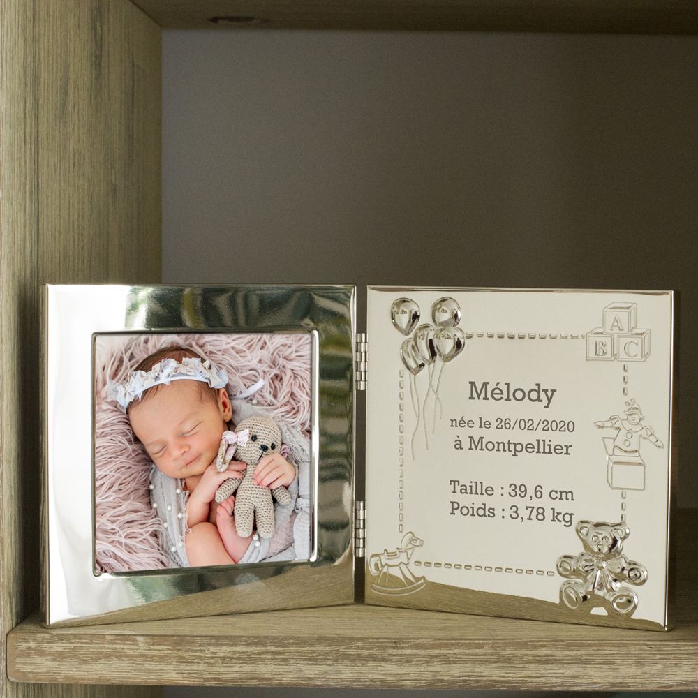 Double Cadre Photo Personnalise Avec Prenom Bebe