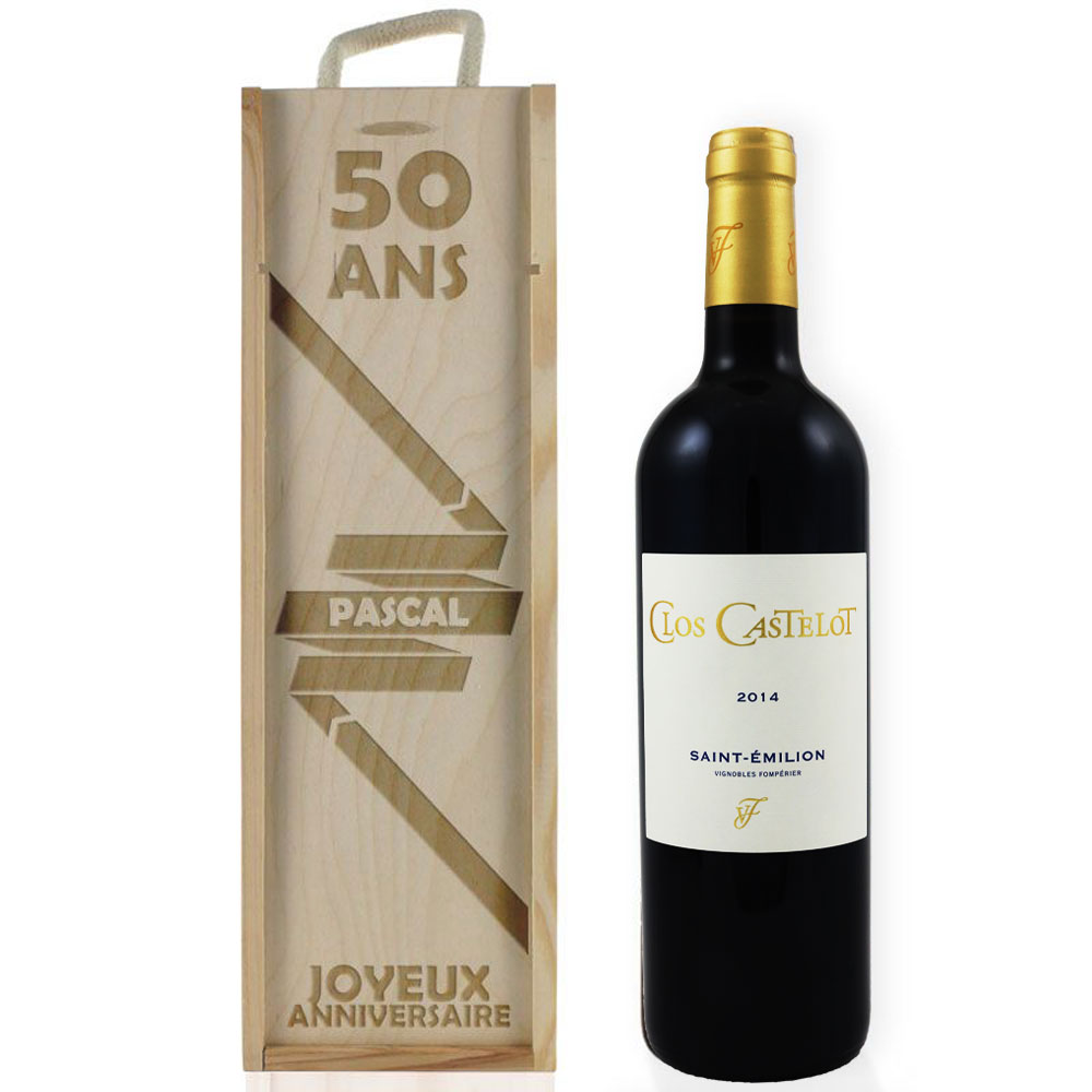 bouteille de vin anniversaire Caisse A Vin Anniversaire Gravee Amikado bouteille de vin anniversaire