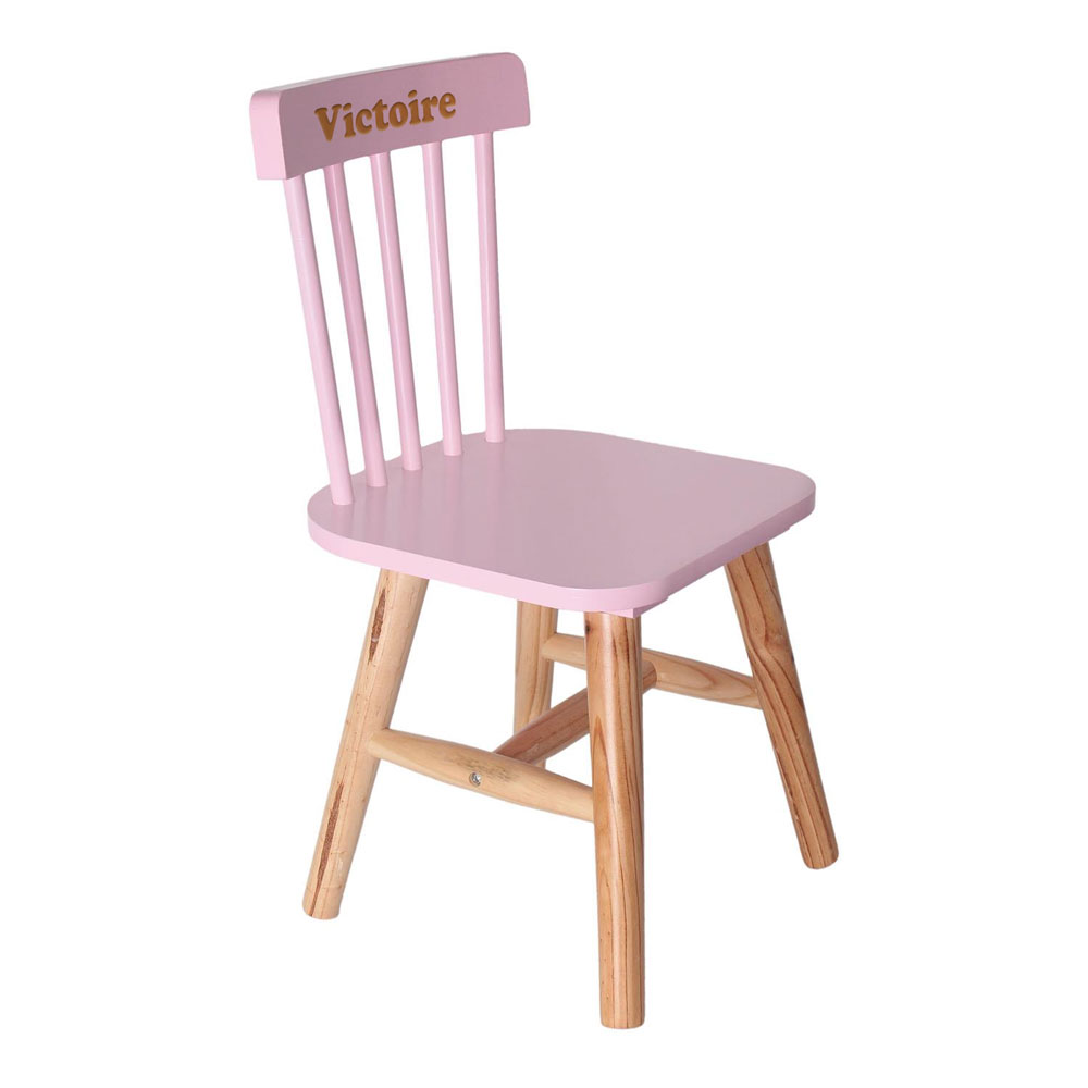 Chaise enfant rose personnalisée  une idée de cadeau original  Amikado