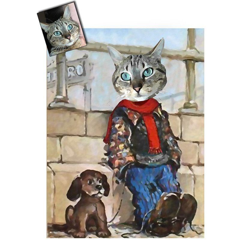 Portrait Chat Oeuvre D Art Personnalise
