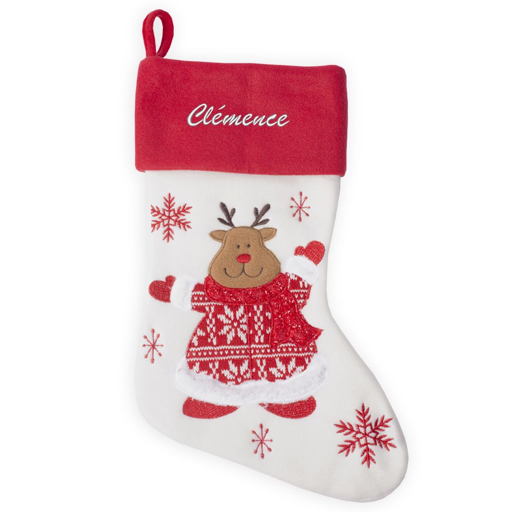 Chaussette de Noël effet tricot personnalisée