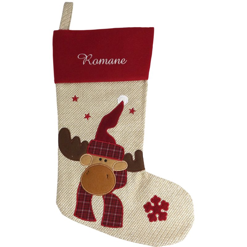 Chaussette de Noël personnalisée en jute | Amikado