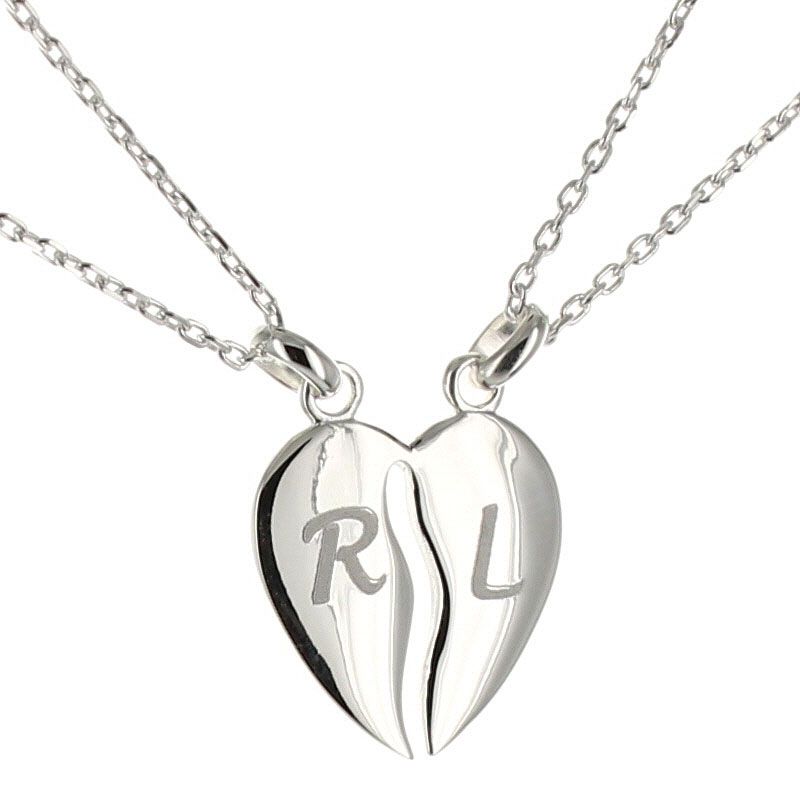Pendentif coeur sécable - cadeau couple