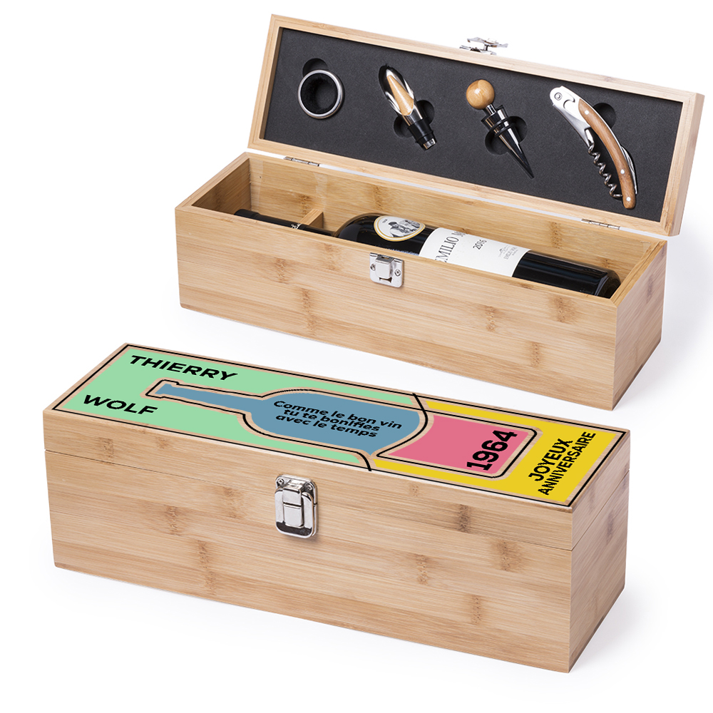 Coffret sommelier personnalisé impression Pop Art