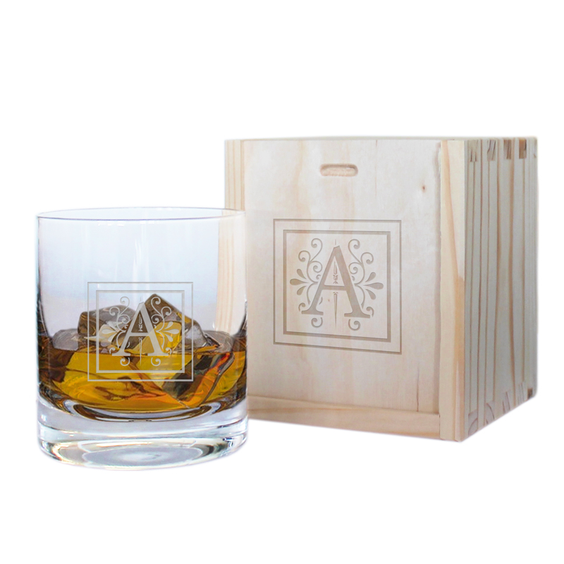 Verre  whisky initiale grav