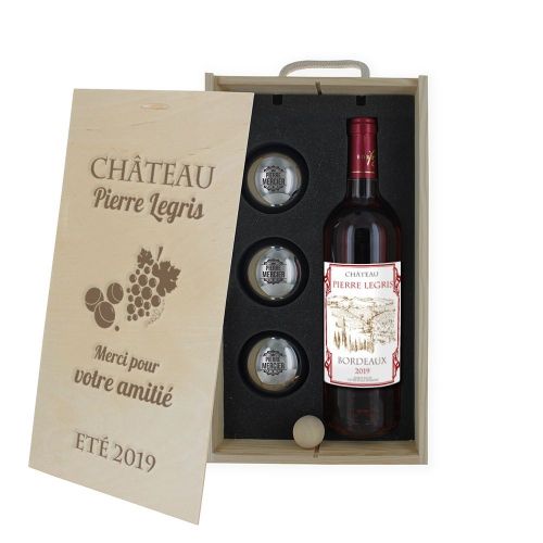 Coffret vin et pétanque personnalisé - cadeau Noël 2020