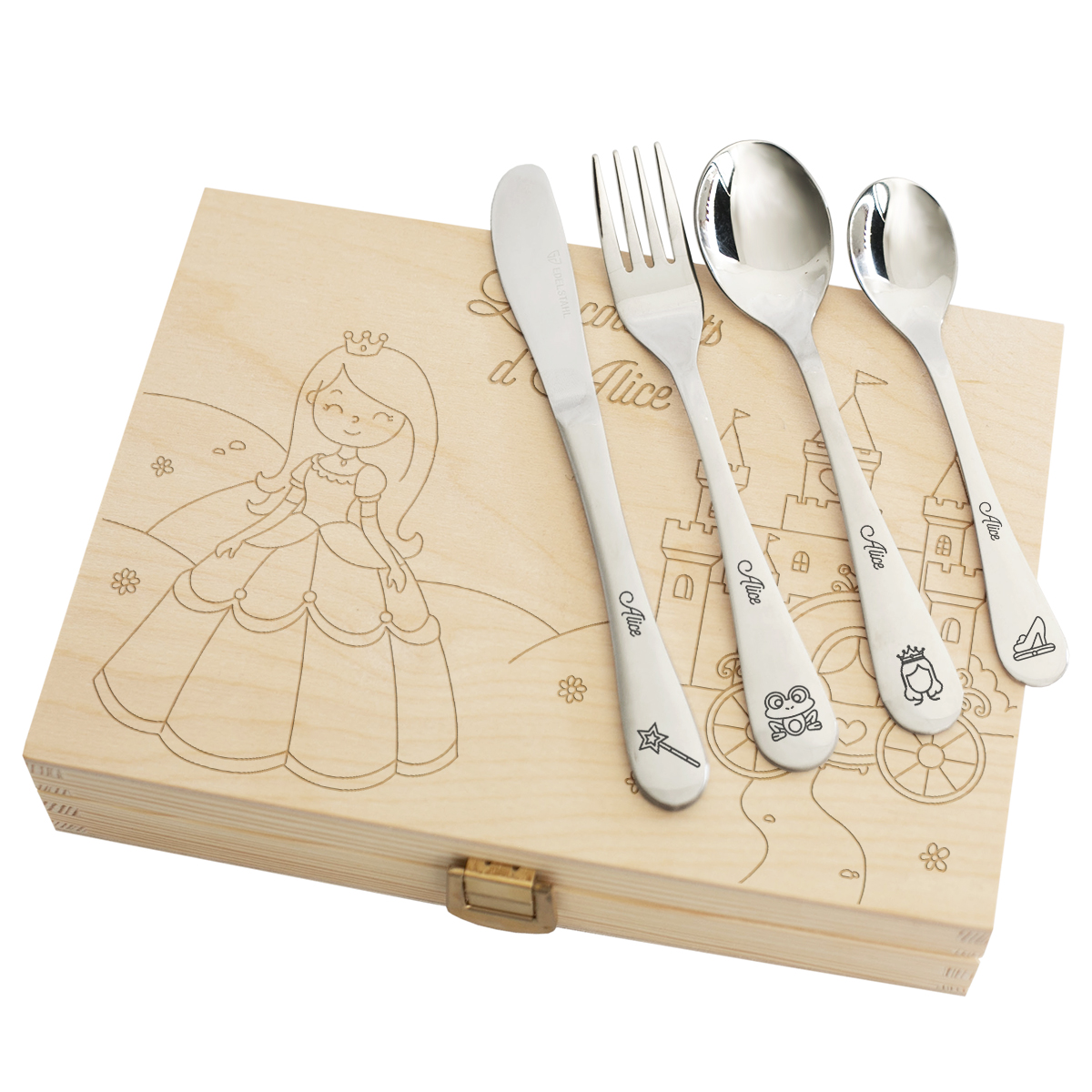 Coffret couverts princesse personnalisés