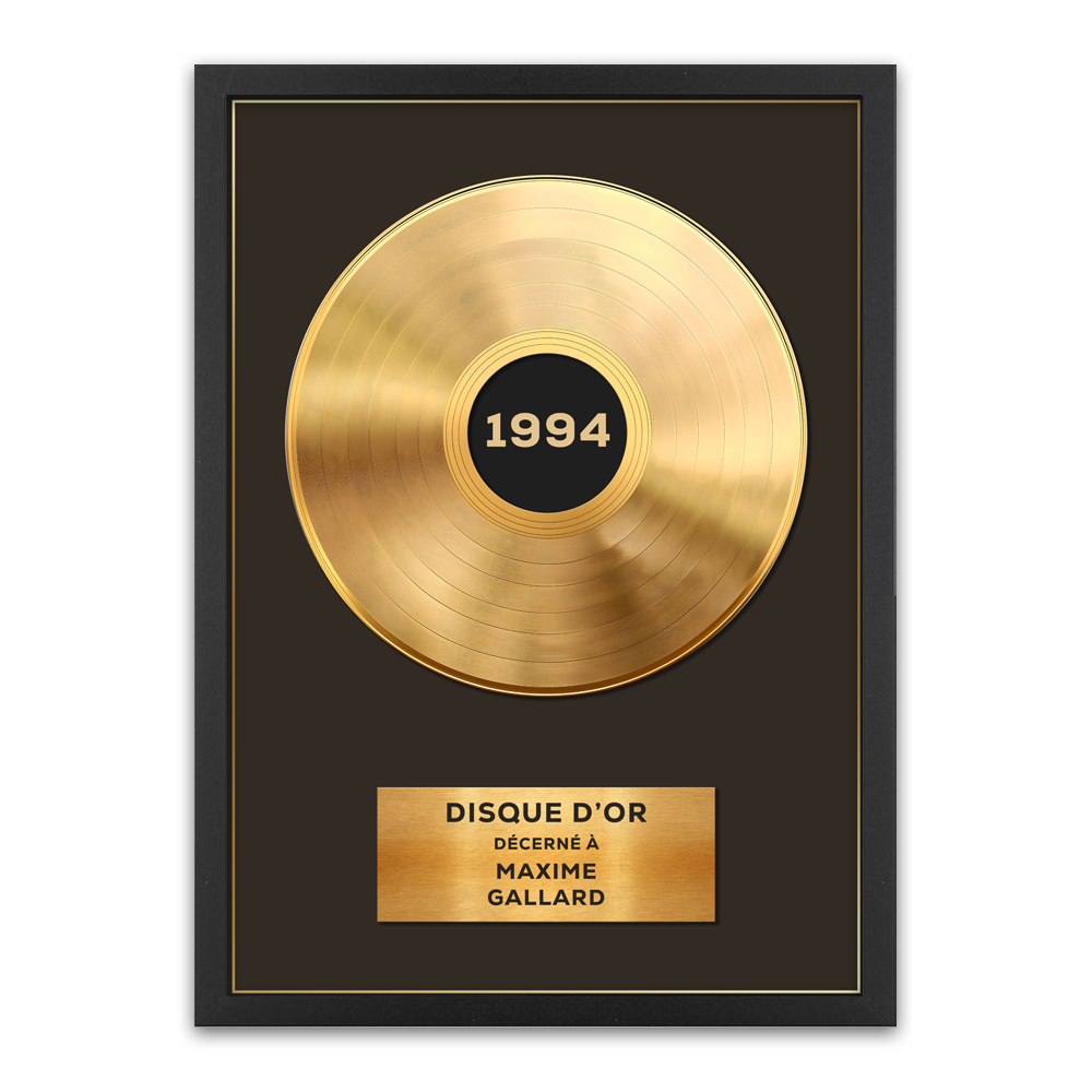 Affiche personnalisée Disque d'or avec son prénom