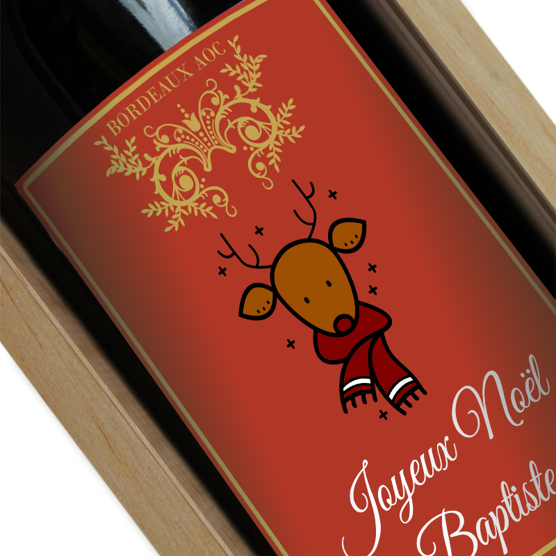 Bouteille de vin de Noël personnalisée | Vins personnalisés