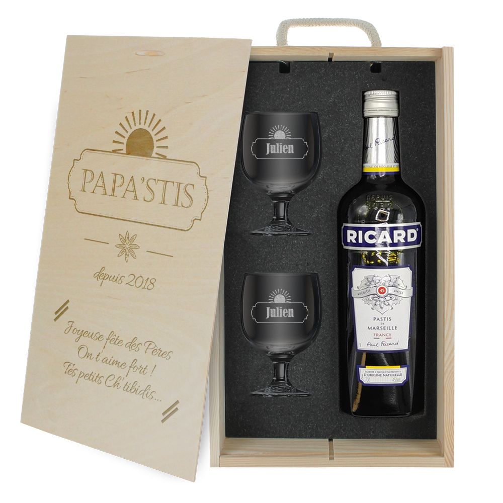 Coffret cadeau Ricard personnalisé fête des pères - Papa'stis - cadeau papa