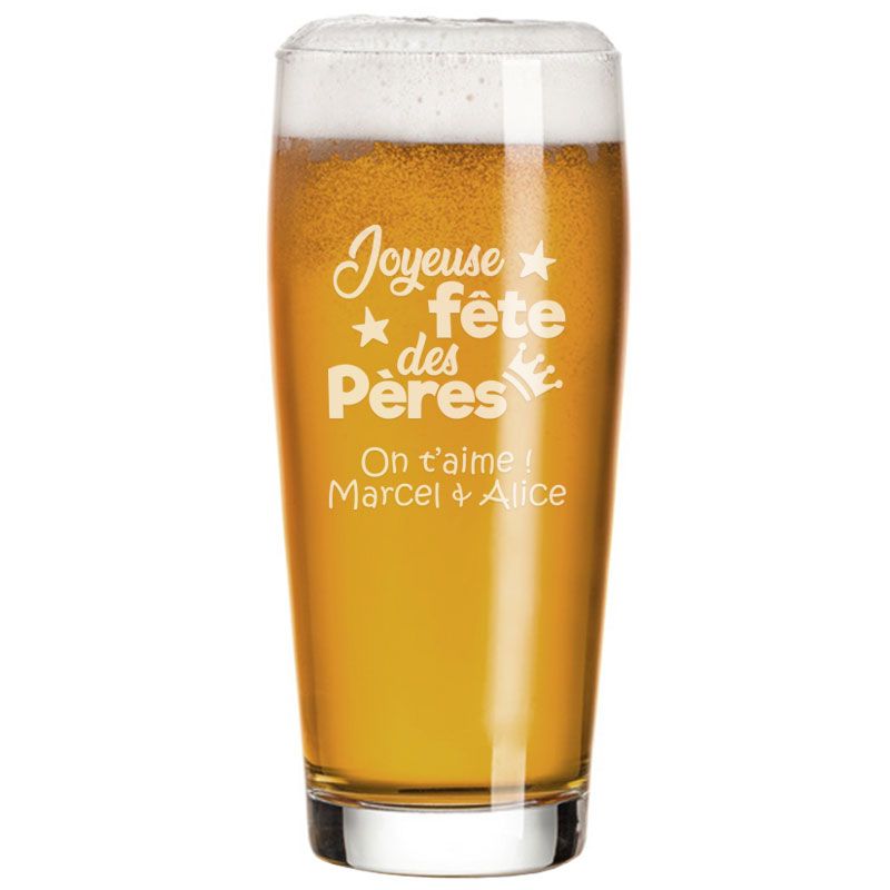 Verre à bière de Papa personnalisé - Joyeuse fête Papa - cadeau fête des pères