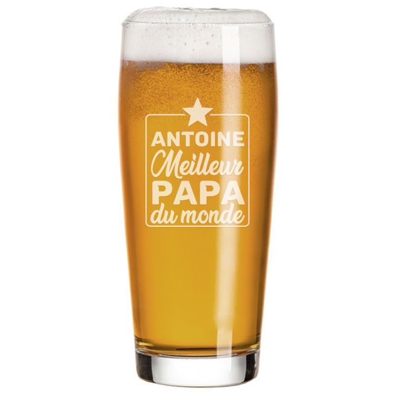 Verre à bière de Papa personnalisé - Le meilleur des papas du monde - cadeau fête des pères