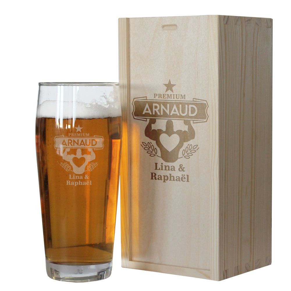 Verre à bière de Papa personnalisé - Le plus fort des papas - cadeau fête des pères