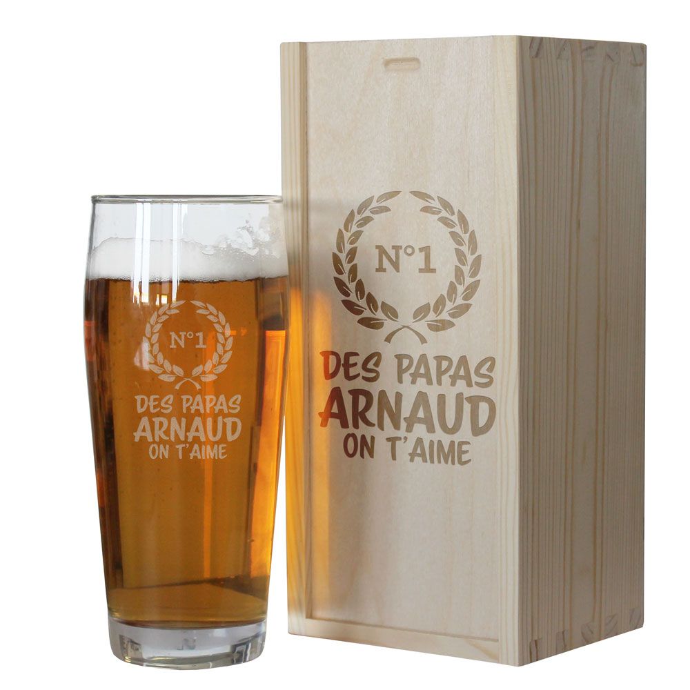 Verre à bière de Papa personnalisé - numéro 1 des papas - cadeau fête des pères