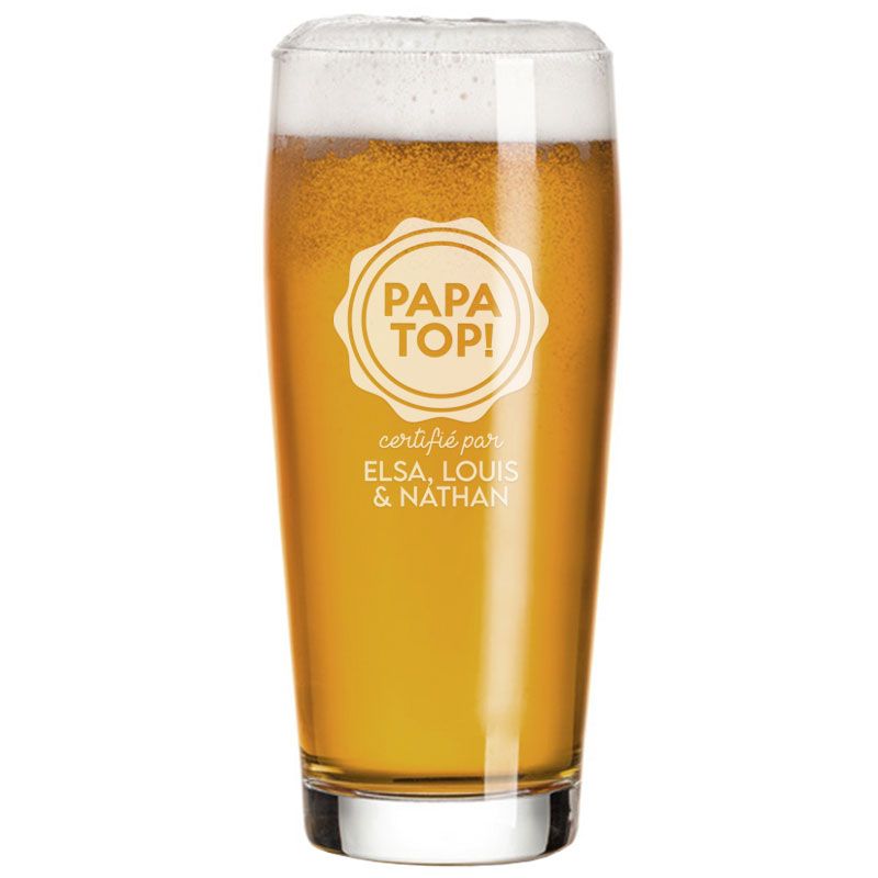 Verre à bière de Papa personnalisé - Papa top - cadeau fête des pères