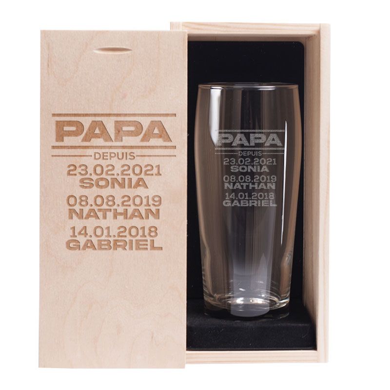 Verre à bière de Papa personnalisé - Paternité - cadeau fête des pères