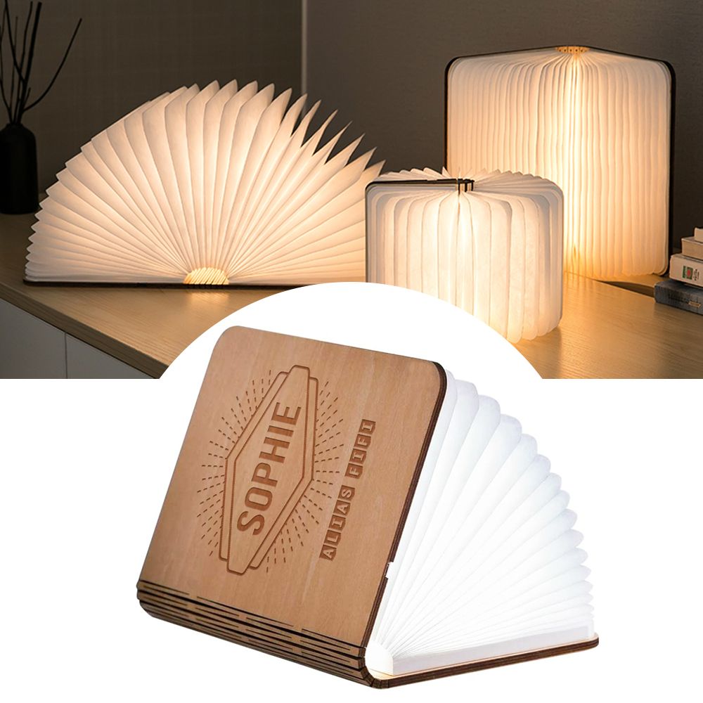 Lampe Livre lumineux personnalisée Prénom - Erable