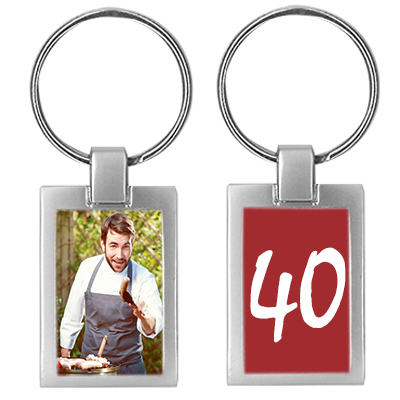 Porte-clés photo anniversaire - cadeau 40 ans