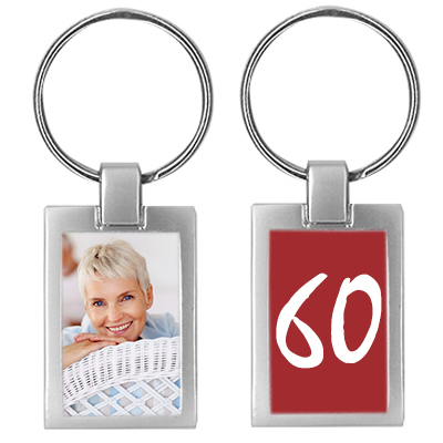 Porte-clés photo anniversaire - cadeau 60 ans