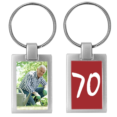 Porte-clés photo anniversaire - cadeau 70 ans