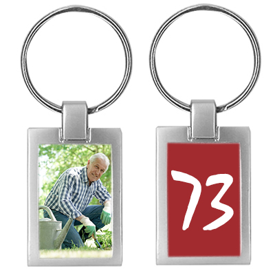 Porte-clés photo anniversaire - cadeau 73 ans