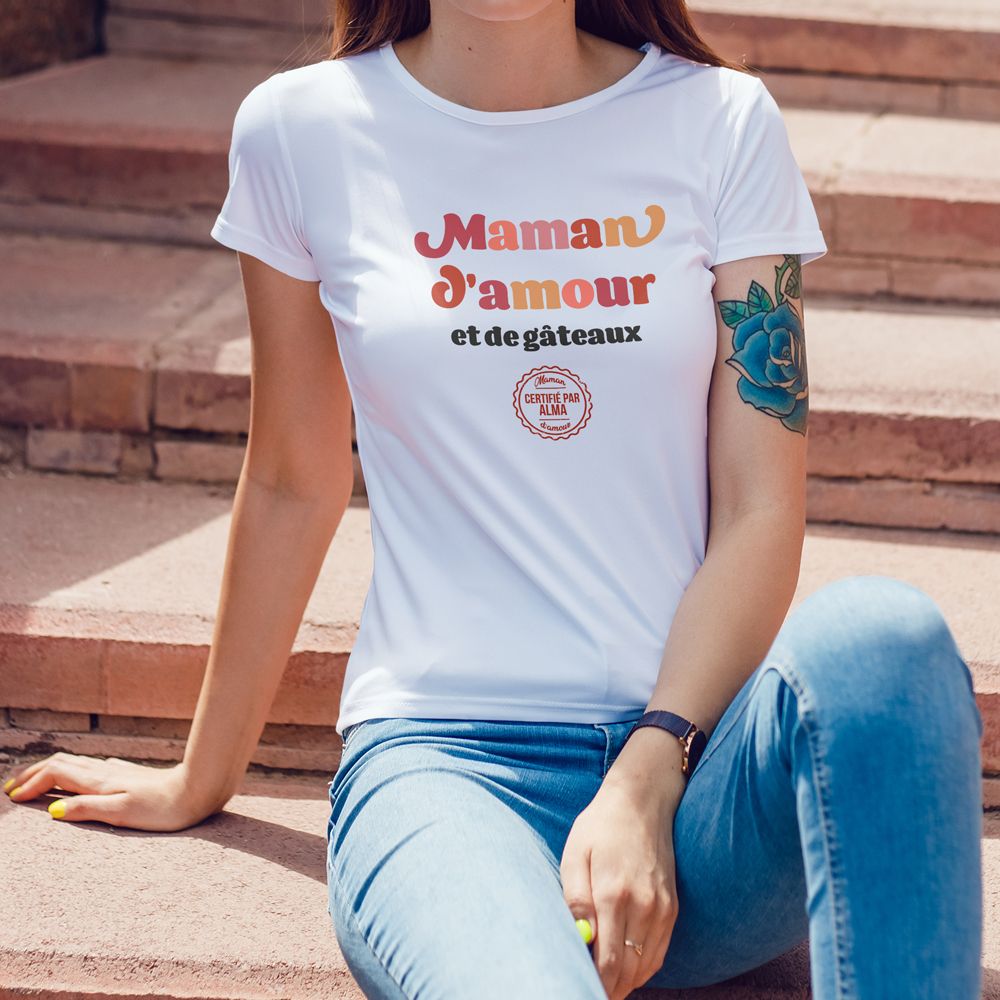 T-shirt personnalisé Fête des Mères - maman d'amour
