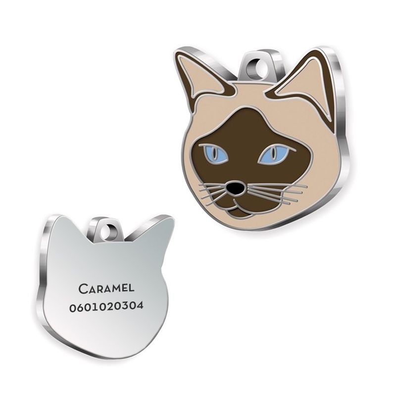 Médaille Chat Siamois gravée