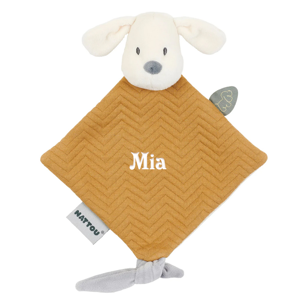 Mini-doudou Charlie le chien caramel