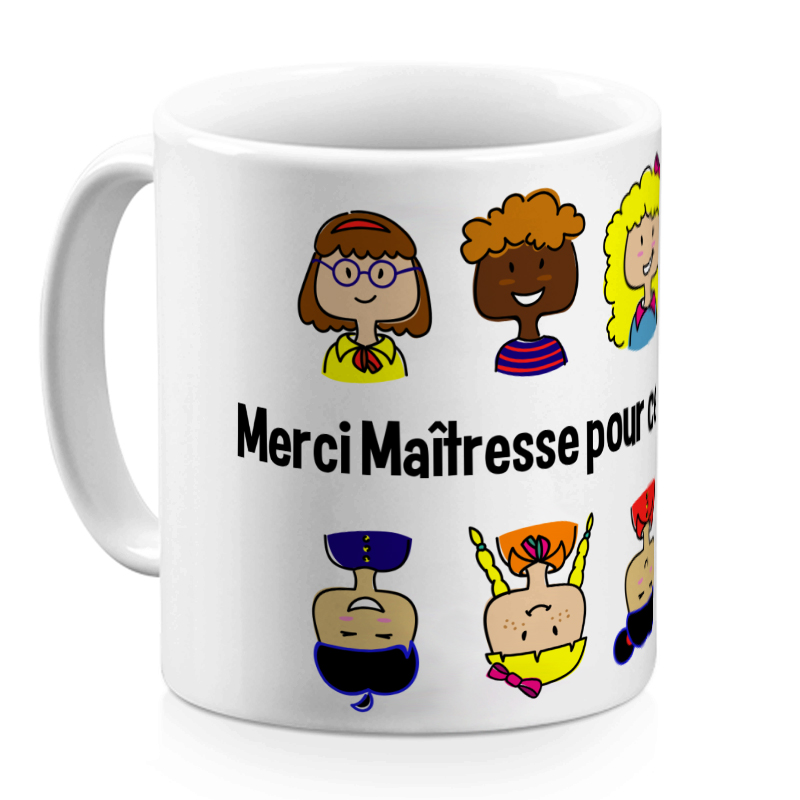 Mug personnalisé Merci Maîtresse - cadeau maîtresse - cadeau maître - cadeau ATSEM
