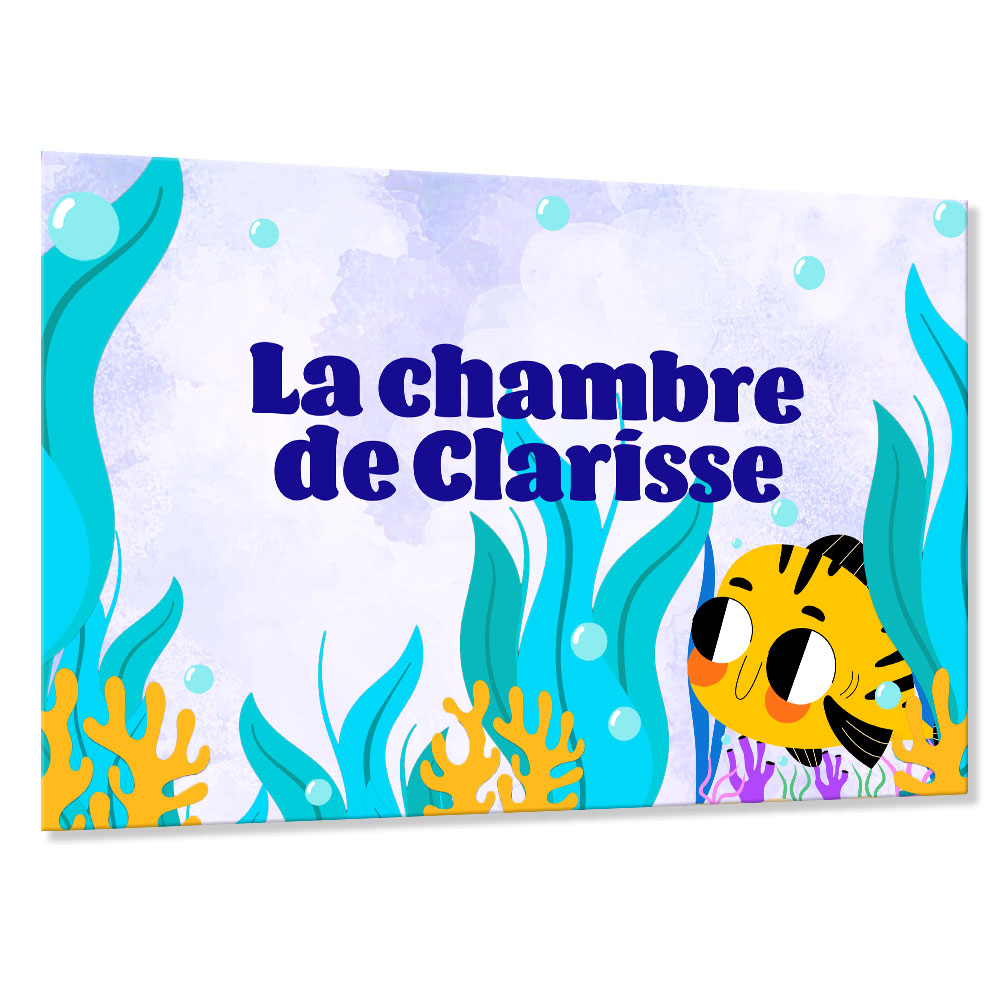 Plaque de porte enfant personnalisée - Sous l'océan