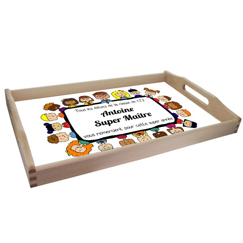Plateau personnalisé Merci Maîtresse - cadeau maîtresse - cadeau maître - cadeau ATSEM