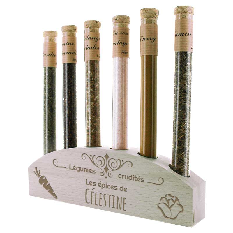 Coffret 6 épices légumes et crudités - cadeau personnalisé