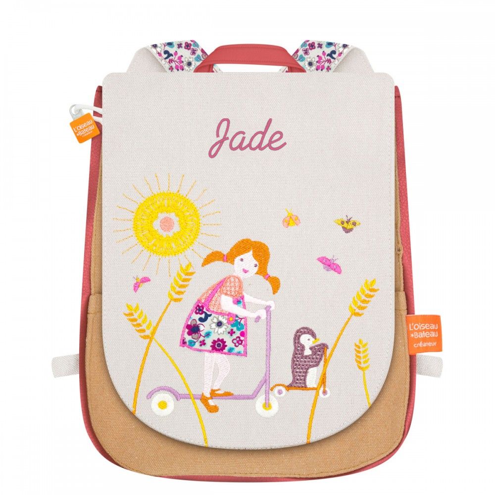 Sac enfant brodé prénom - Sac à dos Trottinette personnalisé