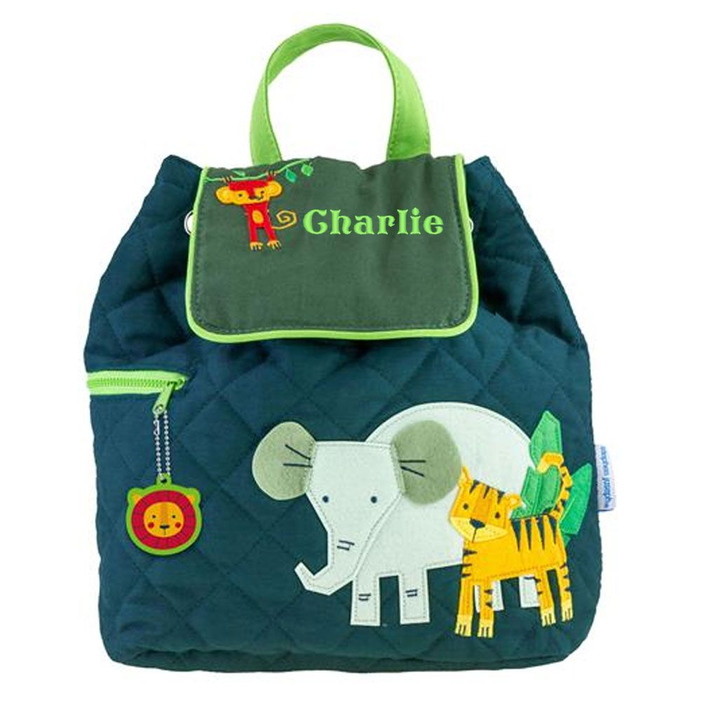 Sac enfant brodé prénom - Sac à dos Savane personnalisé