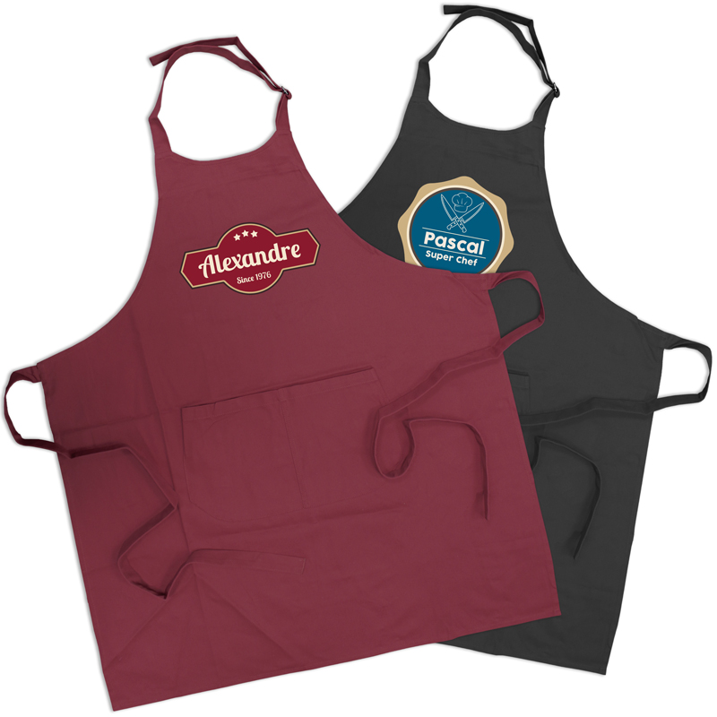 Tablier de cuisine imprimé 100% coton - Vert