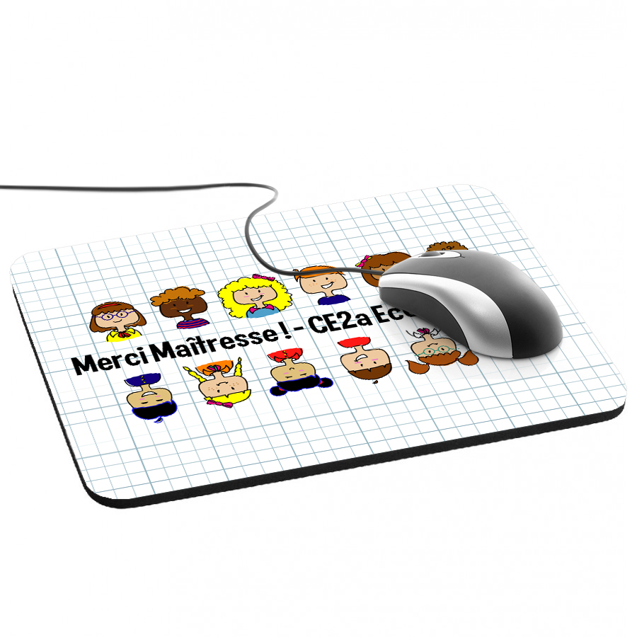 Tapis de souris personnalisée Merci Maîtresse - cadeau maîtresse - cadeau maître - cadeau ATSEM
